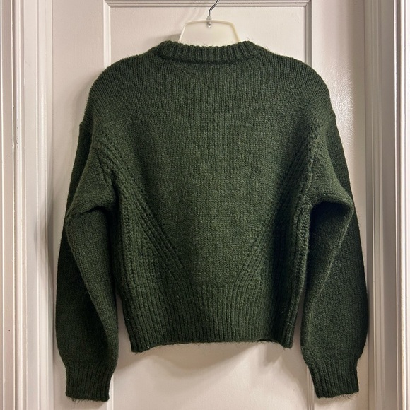 Madewell Wool Blend Wedge Sweater Heather Dark Olive Women's Size XXS - Picture 2 of 12